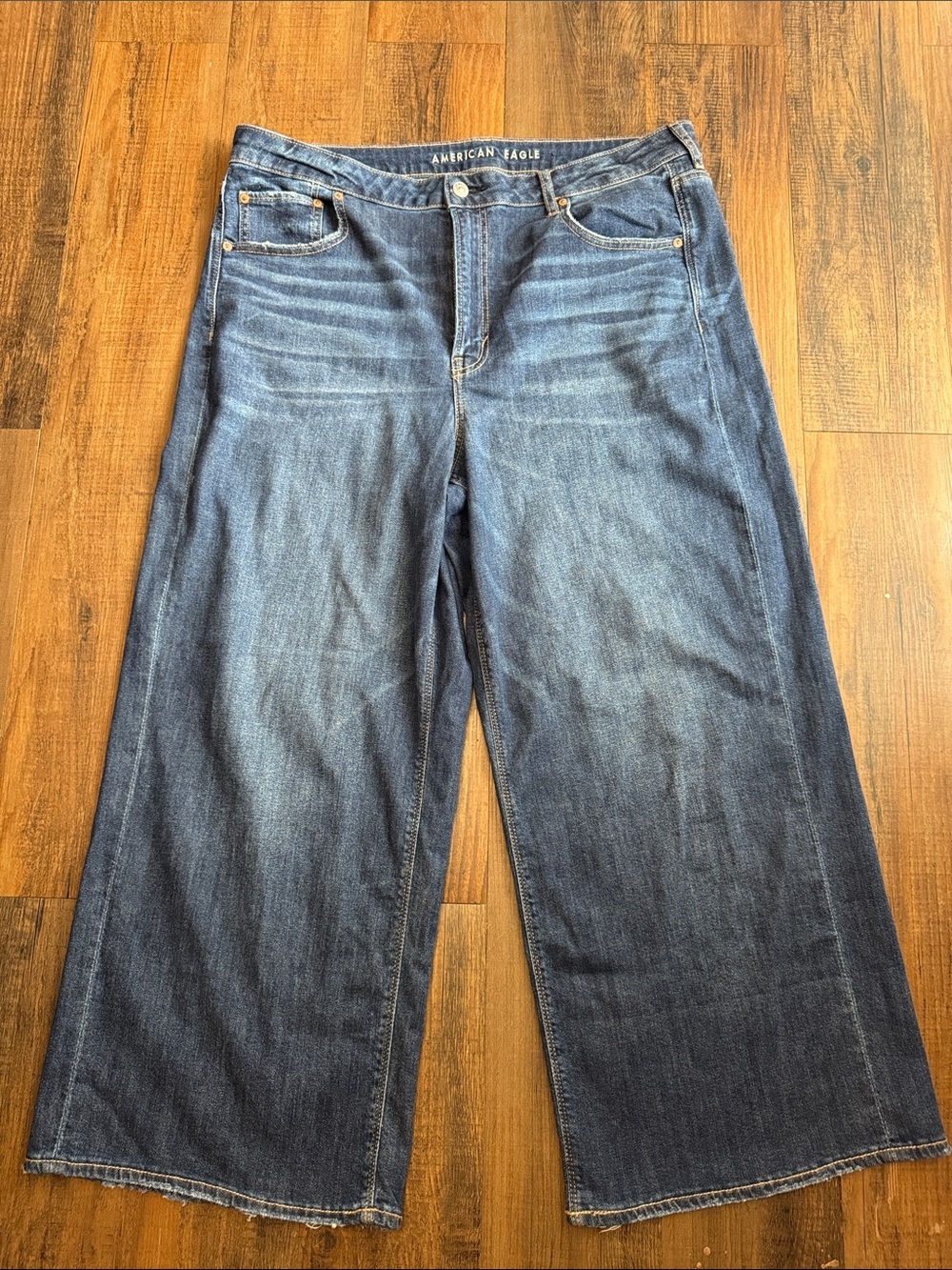 American Eagle Dark Blue wide leg - Picture 6 of 13